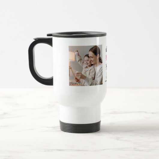 Moderne twee foto | Vrolijk geborsteld Pasen | Bun Reisbeker (Links)