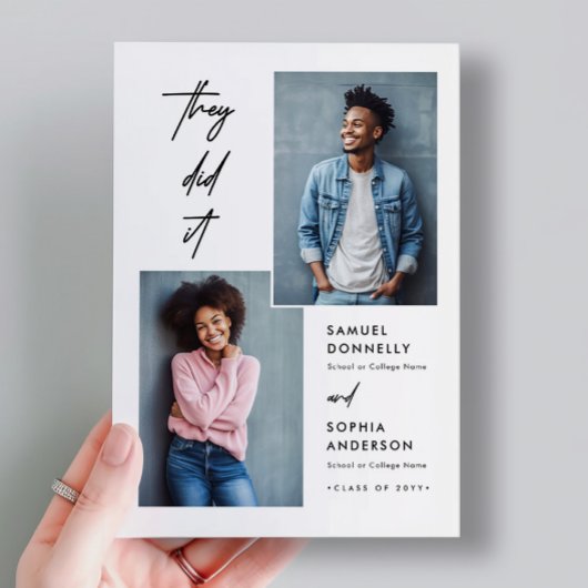 Moderne twee gradaten, dubbelgewricht Afstuderen f Briefkaart