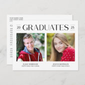 Moderne twee graduates Joint Afstuderen Foto Briefkaart (Voorkant / Achterkant)