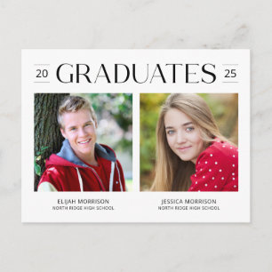 Moderne twee graduates Joint Afstuderen Foto Briefkaart