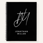 Moderne twee Initialen het Monogram van het Manusc Notitieboek (Voorkant)