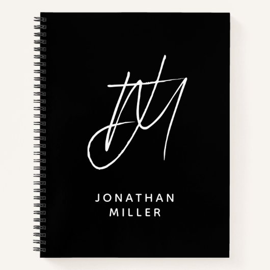 Moderne twee Initialen het Monogram van het Manusc Notitieboek (Voorkant)