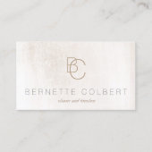 Moderne twee Initialen monogram geborsteld Witte m Visitekaartje (Voorkant)