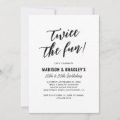 Moderne twee keer het leuke gezamenlijke verjaarda kaart (Voorkant)