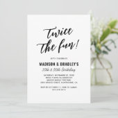 Moderne twee keer het leuke gezamenlijke verjaarda kaart (Staand voorkant)