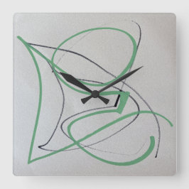 Moderne Twee-Kleur Abstracte Kunstklok Vierkante Klok