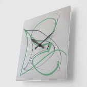Moderne Twee-Kleur Abstracte Kunstklok Vierkante Klok (Hoek)