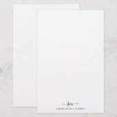 Moderne Twee Monogram Initiaal Meisjesachtig Schri Briefpapier (Voorkant / Achterkant)