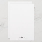 Moderne Twee Monogram Initiaal Meisjesachtig Scrip Briefpapier (Voorkant / Achterkant)