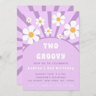 Moderne twee roovy Retro Sunshine eerste verjaarda Kaart