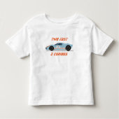 Moderne twee snelle race auto jongen 2e verjaardag kinder shirts (Voorkant)