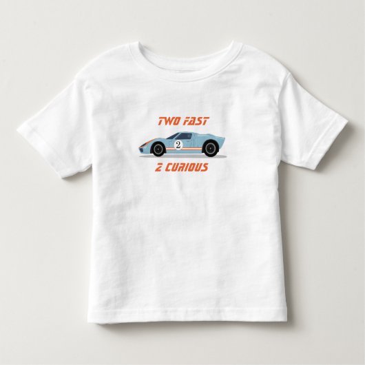 Moderne twee snelle race auto jongen 2e verjaardag kinder shirts (Voorkant)