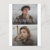 Moderne Twee Tweeling Afgestudeerden Dubbele Gezam Briefkaart (Voorkant)