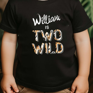 Moderne twee Wild Simple Safari thema 2e verjaarda Kinder Shirts