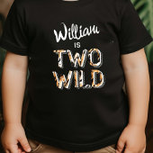 Moderne twee Wild Simple Safari thema 2e verjaarda Kinder Shirts