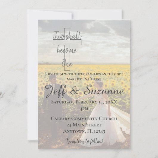 Moderne twee worden een dromerige bruiloft kaart (Voorkant)