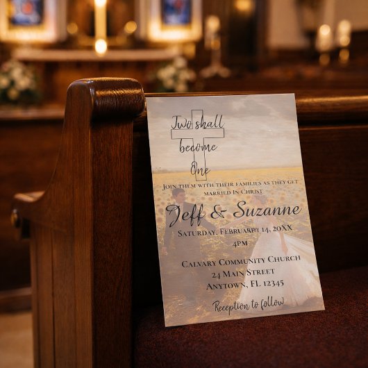 Moderne twee worden een dromerige bruiloft kaart