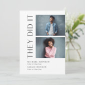 Moderne tweecorridale Graduates Double Graduation  Kaart (Staand voorkant)