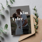 Moderne tweedaagse foto-bruiloft met zwarte en wit kaart