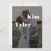 Moderne tweedaagse foto-bruiloft met zwarte en wit kaart (Voorkant)