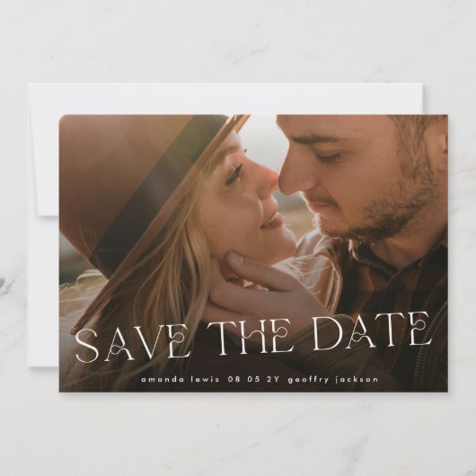 Moderne tweedaagse foto QR CODE Wedding Save The Date (Voorkant)