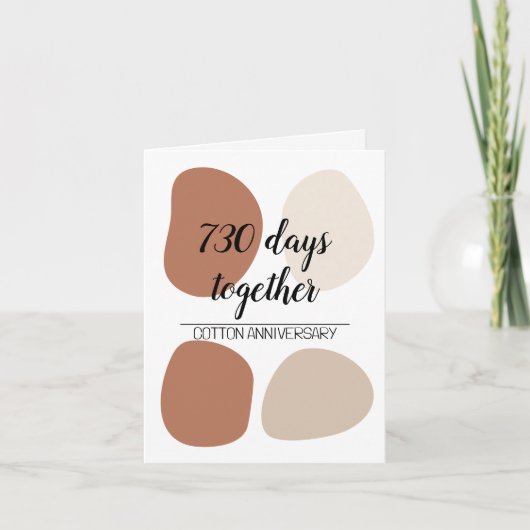 Moderne tweede huwelijksverjaardag kaart (Voorkant)