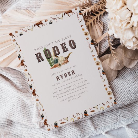 Moderne tweede Rodeo Westerne jongens 2e verjaarda Kaart