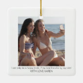 Moderne tweeledige foto-briefvormig voorstel keramisch ornament (Achterkant)