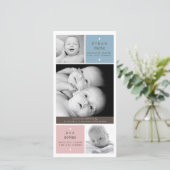 Moderne Tweeling Baby's Foto Aankondiging Geboorte (Staand voorkant)