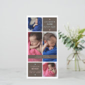 Moderne Tweeling Foto Jongen Meisje Geboorteaankon Aankondiging (Staand voorkant)