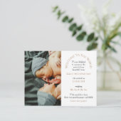 Moderne tweeling welkom in de wereld fototypografi briefkaart (Staand voorkant)