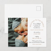 Moderne tweeling welkom in de wereld fototypografi briefkaart (Voorkant / Achterkant)