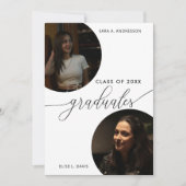 Moderne tweepersoons afstudeerfeest - Klasse van 2 Kaart (Voorkant)