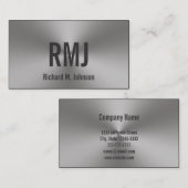 Moderne tweeszijdige geborstelde metalen blik mono visitekaartje (Voorkant / Achterkant)