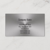 Moderne tweeszijdige geborstelde metalen blik mono visitekaartje (Achterkant)