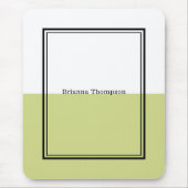 Moderne tweetone kleurenblok kalkgroen muismat (Voorkant)