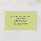 Moderne tweetone kleurenblok kalkgroen visitekaartje (Achterkant)