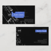 Moderne tweezijdige architectuurblauwdruk visitekaartje (Voorkant / Achterkant)