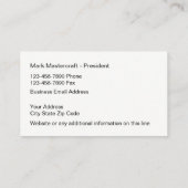 Moderne tweezijdige constructie visitekaartje (Achterkant)