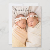 Moderne Twin Baby aankondiging met foto's (Voorkant)