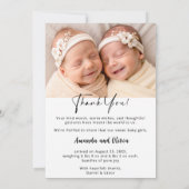 Moderne Twin Baby aankondiging met foto's (Achterkant)