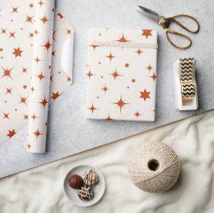 Moderne Twinkelende Ster Patroon Kerstmis Cadeaupapier