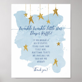 Moderne Twinkle Little Star Blauwe LuierRaffle Bor Poster