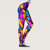 Moderne Twitch 3D Geel Violet isometrisch patroon Leggings (Rechts)
