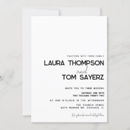 Moderne Type Eenvoudige handse bruiloft Kaart