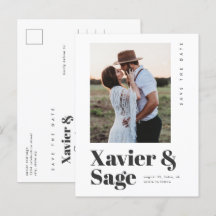 Moderne Type Foto Huwelijk Opslaan Datum