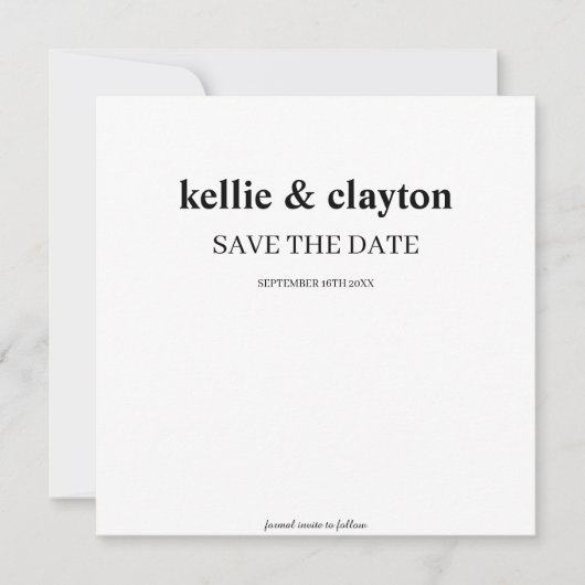 Moderne Type Huwelijk Bewaar De Datum Save The Date (Voorkant)