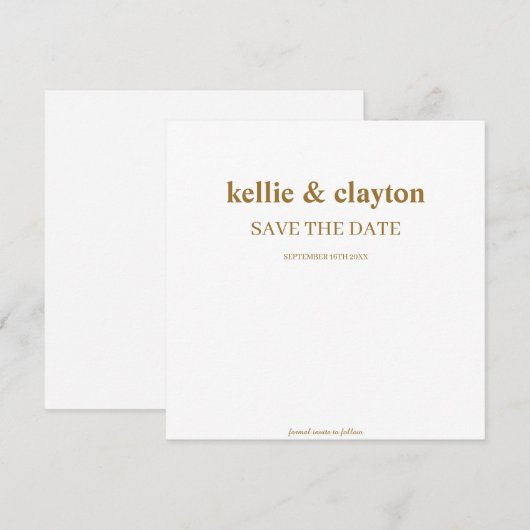 Moderne Type Trouw Save The Date (Voorkant / Achterkant)