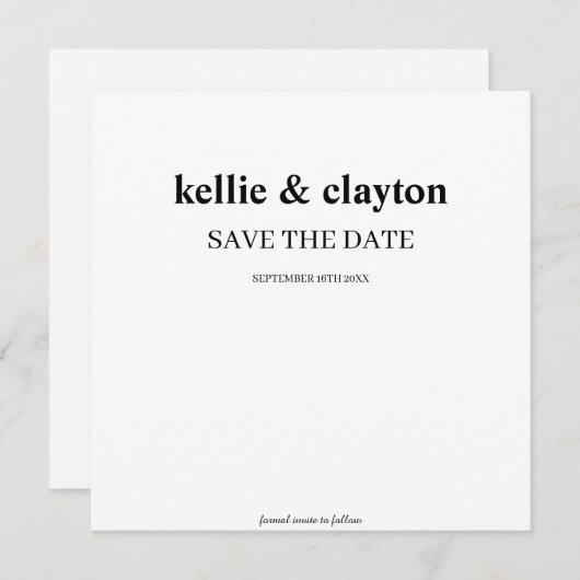 Moderne Type Trouw Save The Date (Voorkant / Achterkant)