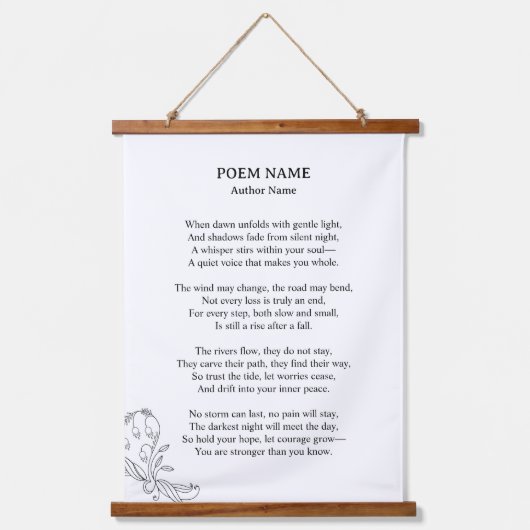 Moderne typemachine aangepaste gedicht gepersonali hangend wandkleed (Voorkant)